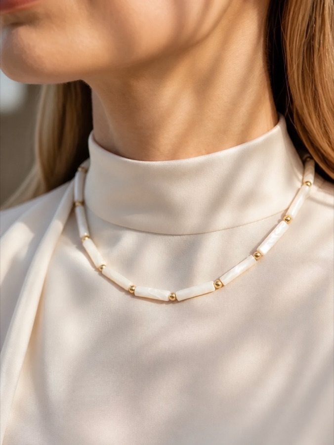 Колье Pearl Light из светлого перламутра